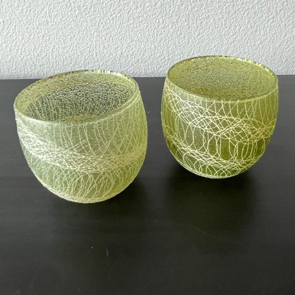 Set of 2 MCM Roly Poly Spaghetti String Drink Glasses // Color Craft Shat-R-Pruf - Picture 1 of 5